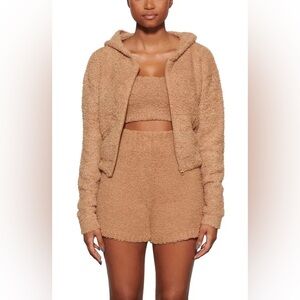 Skims teddy hooded zipper S/M in brown